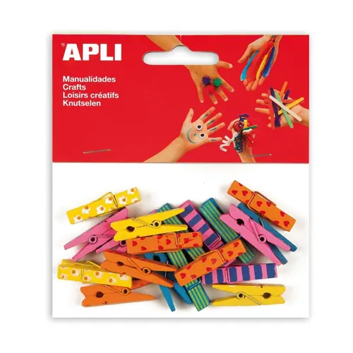 Štipaljke Apli 35x7mm decor mini drvene 20/1 13480-0