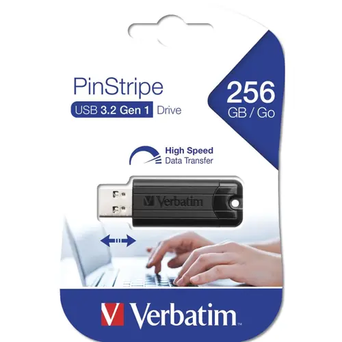 USB stick Verbatim 3.2 Gen1 #49320 256GB Pinstripe, crni-0
