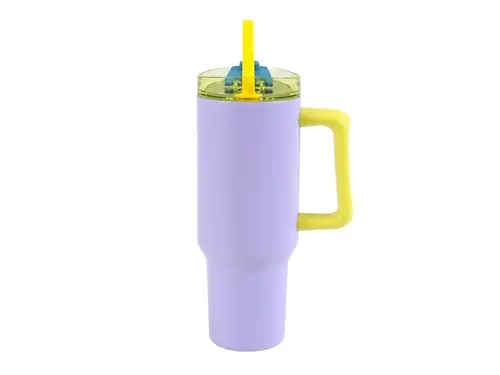 Čaša iTotal sa slamkom 1200ml lila Macaron ID0248-0