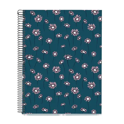 Kolegij blok Miquelrius A4 70g 120L spiralni kocke blue daisies MR46816-0