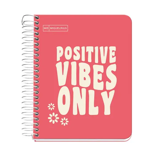Kolegij blok Miquelrius A6 90g 100L spiralni crte Messages rigid cardboard coral MR4277-0