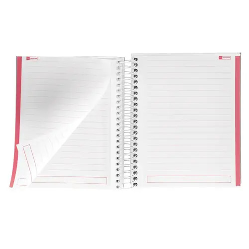 Kolegij blok Miquelrius A6 90g 100L spiralni crte Messages rigid cardboard coral MR4277-1