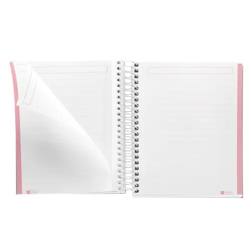 Kolegij blok Miquelrius A6 90g 100L spiralni crte Messages rigid cardboard pink MR4281-1