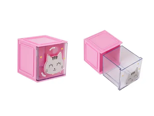 Organizator stolni iTotal kockasti Cat siva 9x9x9,5cm XL2963-0