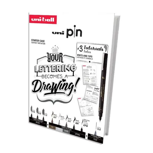 Marker Uni pin gift set Lettering + tehnička ol M5-228 u kutiji 8/1-0
