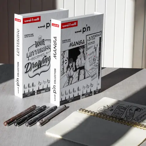 Marker Uni pin gift set Lettering + tehnička ol M5-228 u kutiji 8/1-2