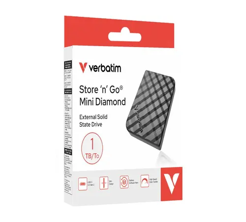 Externi SSD Verbatim #32025 Store'n'Go Mini Diamond, 1TB, USB-C 3.2 Gen2, crni-3
