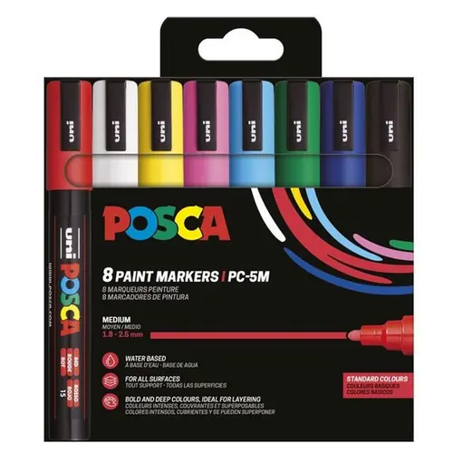 Uni pak marker Posca pc-5m sortirane boje 8/1 plastic free pakiranje-0