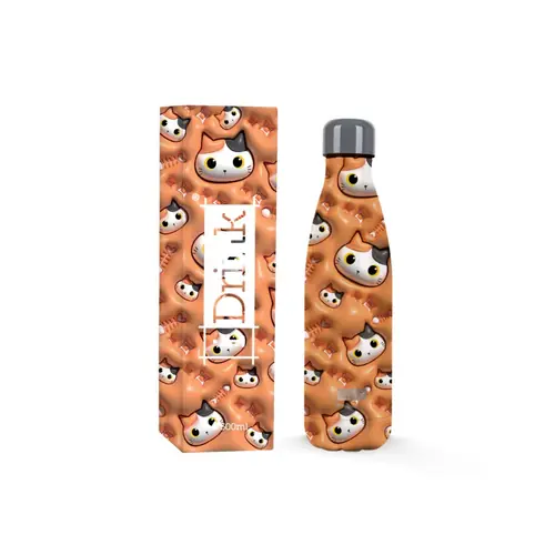 Termalna boca iTotal 500ml 3D mačka narančasta ID0452-0