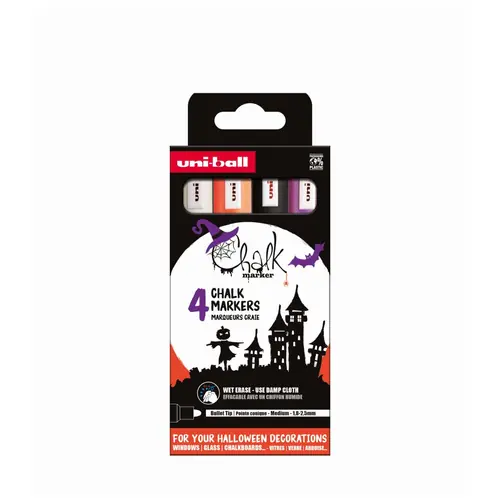 Marker Uni gift set Chalk kreda za karneval i halloween pwe-5m 4 kom + tool box 4/1 302422176-0