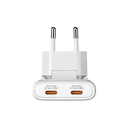 Punjač zidni Verbatim GaN #32355 Fold'n'Go 65W sa sklopivim utikačem, 2xUSB-C PD, EU, bijeli-2