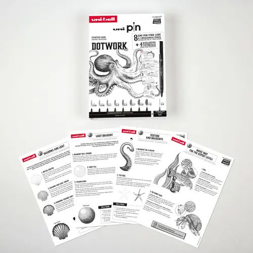Marker Uni pin gift set Dotwork + tehnička ol M5-228 u kutiji 8/1-4