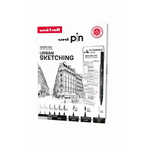 Marker Uni pin gift set Urban sketching + tehnička ol M5-228 u kutiji 8/1-0