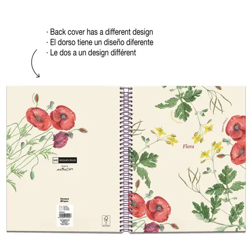 Kolegij blok Miquelrius A5 Botanical Flora Papaver 100L 70g/m2 crte MR4424-1