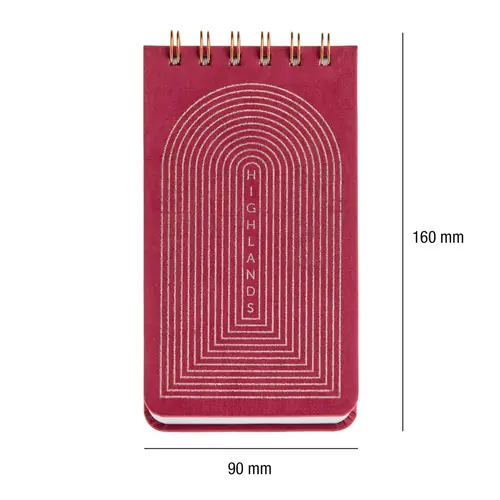 Blok Miquelrius 90x160mm Highland Days spirala gore Crveni baršun 70L 80g/m2 crte MR7773-2