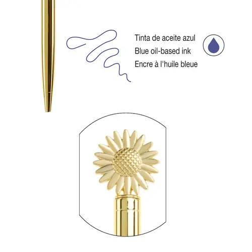 Kemijska olovka Miquelrius Golden Jazmine metalna plavi ispis Tratičnica MR12049-3