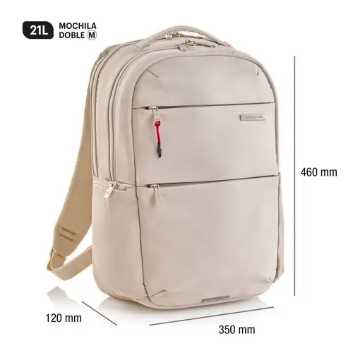 Ruksak za prijenosno računalo Miquelrius 2 odjeljka bež 16" M 35x46x12cm 21L MR19564-1