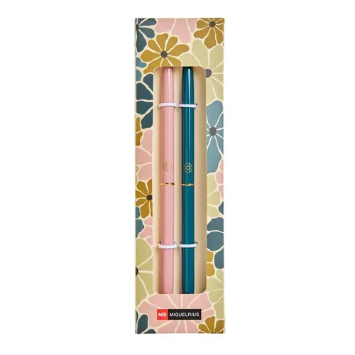 Set kemijskih olovaka Miquelrius Boho Essence metalna plavi ispis Roza i plava 2/1 MR12048-0