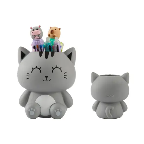 Čaša za olovke iTotal Cat siva 3D XL3015-0