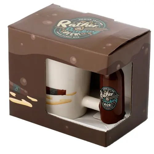 Keramička šalica Puckator s drškom u obliku piva „Radije bih pio pivo” 300 ml SMUG320-4