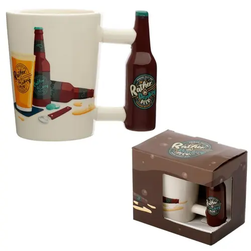 Keramička šalica Puckator s drškom u obliku piva „Radije bih pio pivo” 300 ml SMUG320-5
