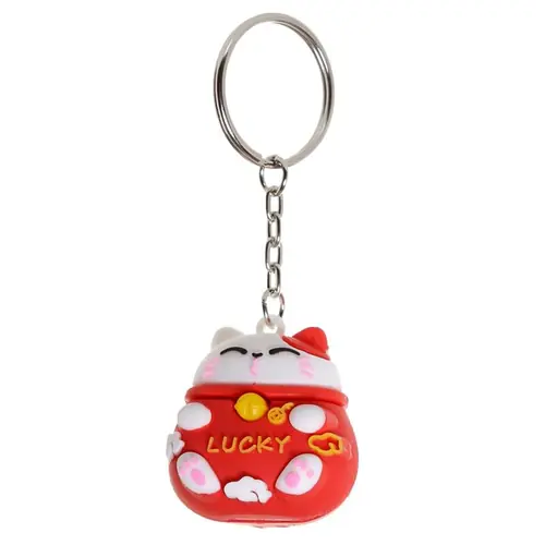 Privjesak za ključeve Puckator 3D PVC Maneki Neko mačka za sreću sortirano KEY255-3
