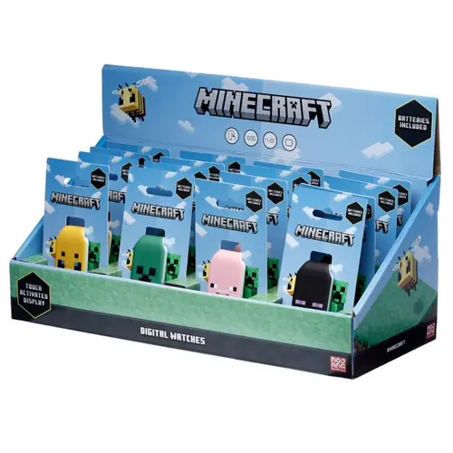 Silikonski digitalni sat Puckator Minecraft Faces sortirano 16/1 WATC20-1