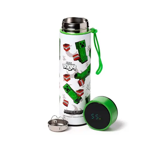 Termalna boca Puckator Minecraft SSS BOOM s digitalnim termometrom 450 ml BOT240-0