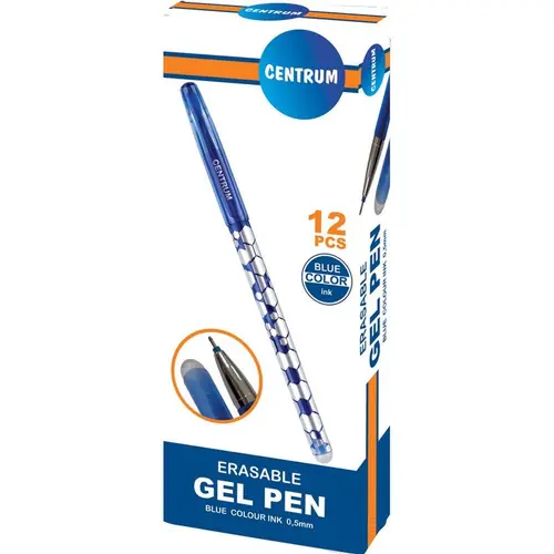 Kemijska olovka Centrum gel piši briši plavi ispis 12/1-0