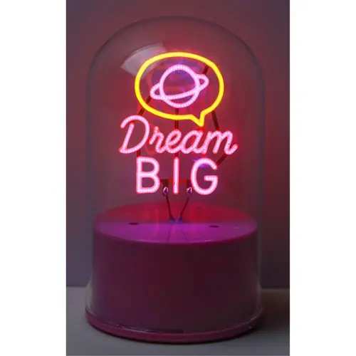 Lampa staklena kupola iTotal NEON-efekt LED rotirajuća Dream Big XL3263-0