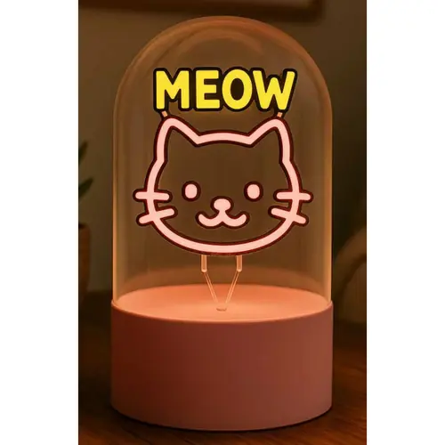 Lampa staklena kupola iTotal NEON-efekt LED rotirajuća Meow XL3261-0