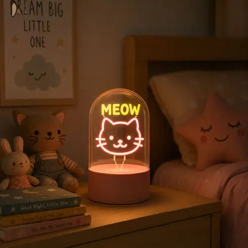 Lampa staklena kupola iTotal NEON-efekt LED rotirajuća Meow XL3261-1