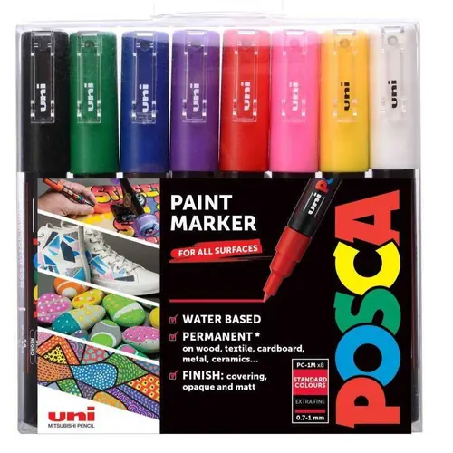 Uni pak marker Posca pc-1m osnovne boje 8/1-0