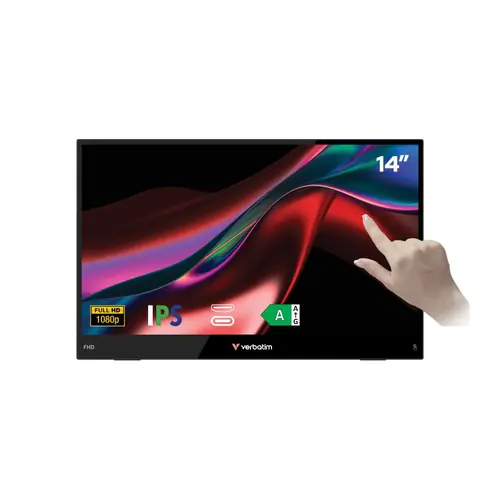 Prijenosni monitor osjetljiv na dodir LIGHT 14" Verbatim #32400 Full HD 1080p, USB-C/HDMI-0