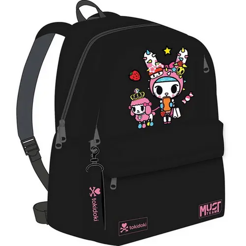 Ruksak Must team Tokidoki crni s dvostrukim dzepovima (i privjeskom za ključeve) 32x19x42cm-0