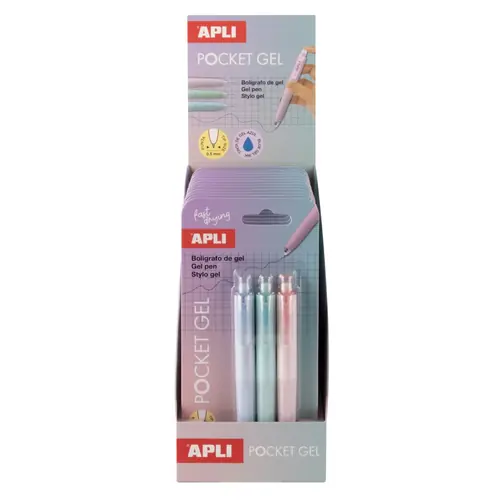 Kemijska olovka Apli pocket gel blister, plavi ispis 3/1 20499-1