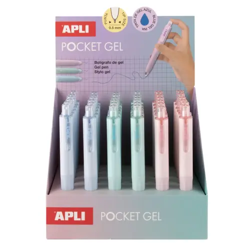 Kemijska olovka Apli pocket gel pastelno plava, plavi ispis 1/12 20496-1