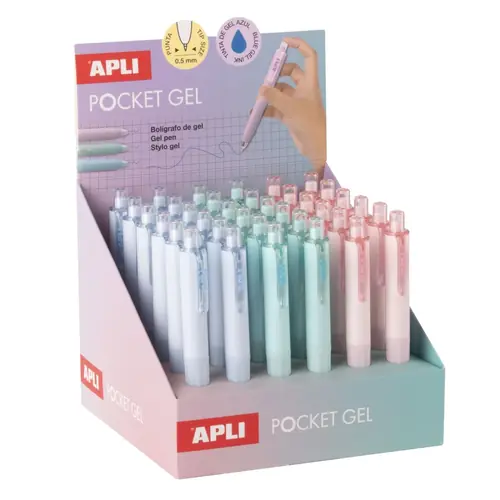 Kemijska olovka Apli pocket gel pastelno zelena, plavi ispis 1/12 20497-0