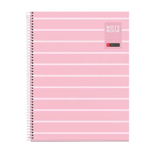 Kolegij blok Miquelrius A4 90g 80L spiralni crte Between the lines Pink MR4520-0