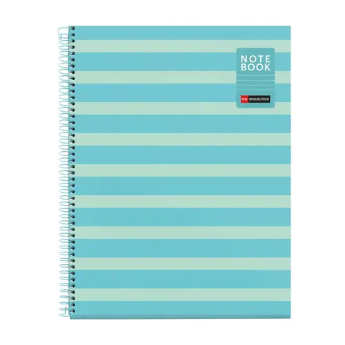 Kolegij blok Miquelrius A4 90g 80L spiralni crte Between the lines Sky Blue MR4521-0