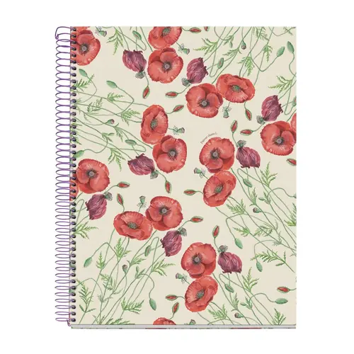 Kolegij blok Miquelrius A4 90g 80L spiralni crte Entredos Papaver Rhoedas MR4501-0