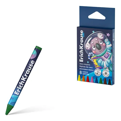 Boje voštane ErichKrause Kids Space Animals trokutaste 8mm 8/1-0