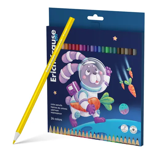 Drvene bojice ErichKrause trokutaste Kids Space animals  3mm 24/1-0