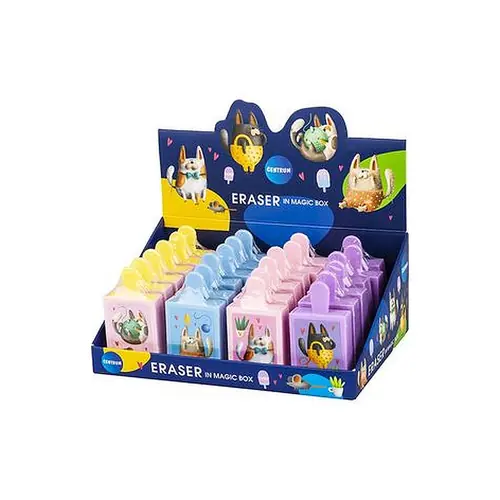 Gumica Centrum Cartoon Animals 38x14x72mm (žuta, plava, roza, ljubičasta) 24/1 80964-0