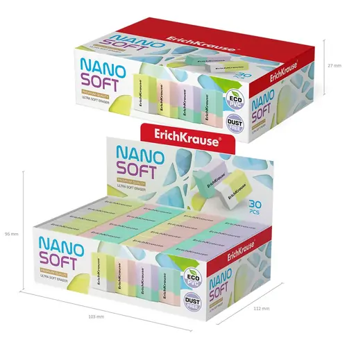 Gumica ErichKrause Nano Soft sortirano 30/1-5