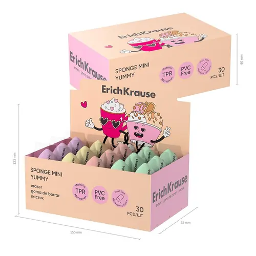 Gumica ErichKrause Sponge Mini Yummy sortirano 30/1-5