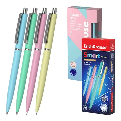 Kemijska olovka ErichKrause Smart Matic Pastel (0.7) plavi ispis sortirano 12/1-0
