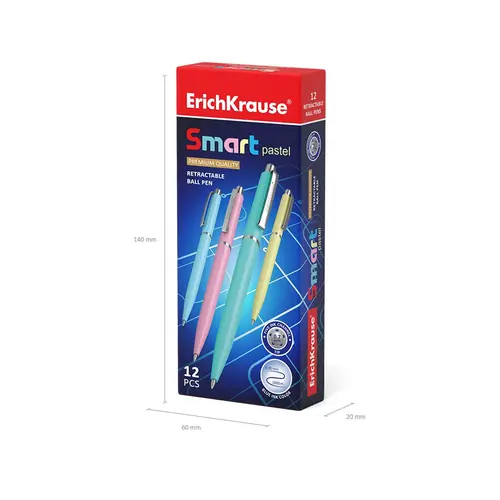 Kemijska olovka ErichKrause Smart Matic Pastel (0.7) plavi ispis sortirano 12/1-5