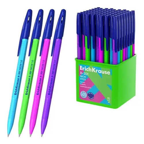 Kemijska olovka ErichKrause Stick Neon R-301 (0.7) plavi ispis sortirano 70/1-0