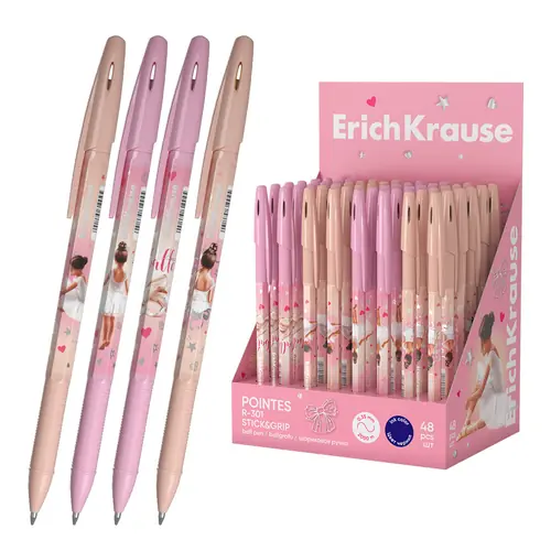 Kemijska olovka ErichKrause Stick&Grip Pointes R-301 (0.7) plavi ispis sortirano 48/1-0
